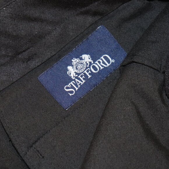 🖤🦁👖 Stafford Black Dress Pants · 38x30 · Wool Blend - Picture 3 of 5